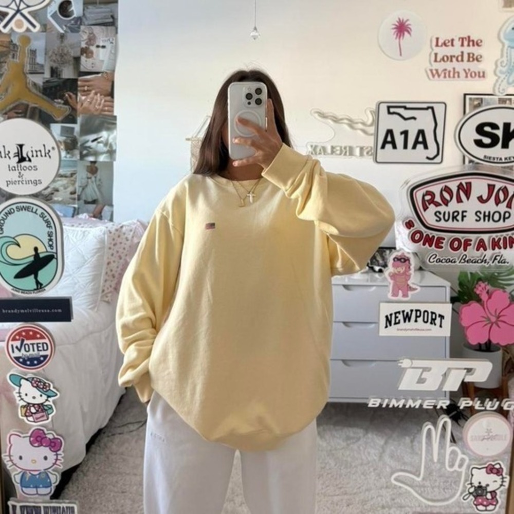 Butter Yellow Brandy Melville Crewneck